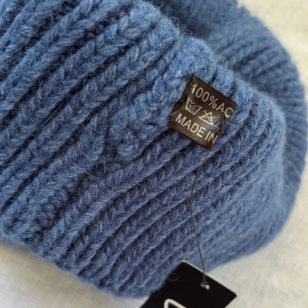Lulu's Blue Knit Hat Classic Winter Accessory - Picture 6 of 9